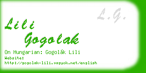 lili gogolak business card